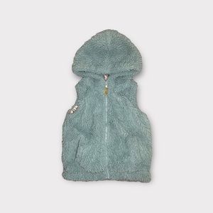 Mini Boden Sherpa Faux Fur Zip Up Hoody Vest